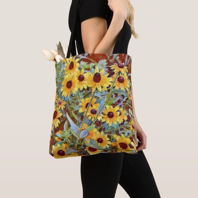 Yellow Wildflowers Floral Art Tote Bag (Close Up)