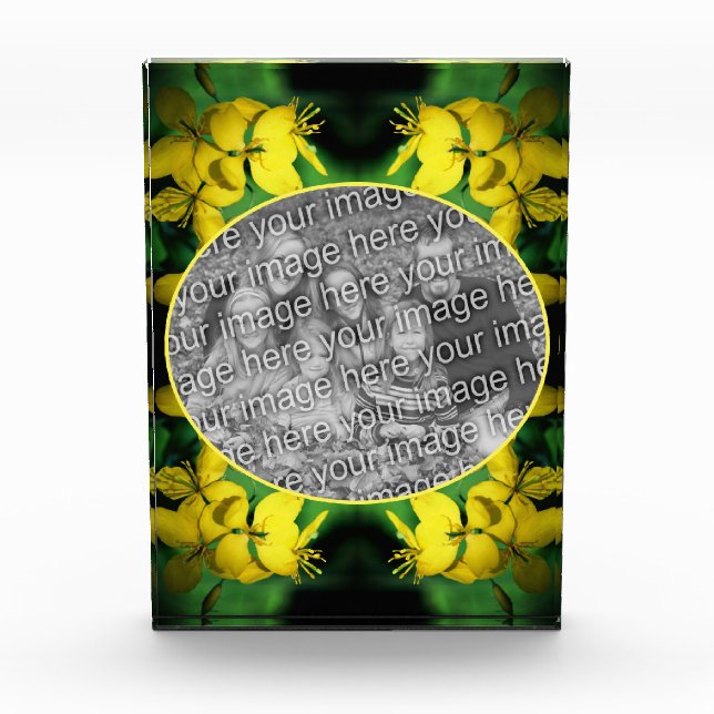 Yellow Wildflowers Frame Create Your Own  Photo Block (Front)