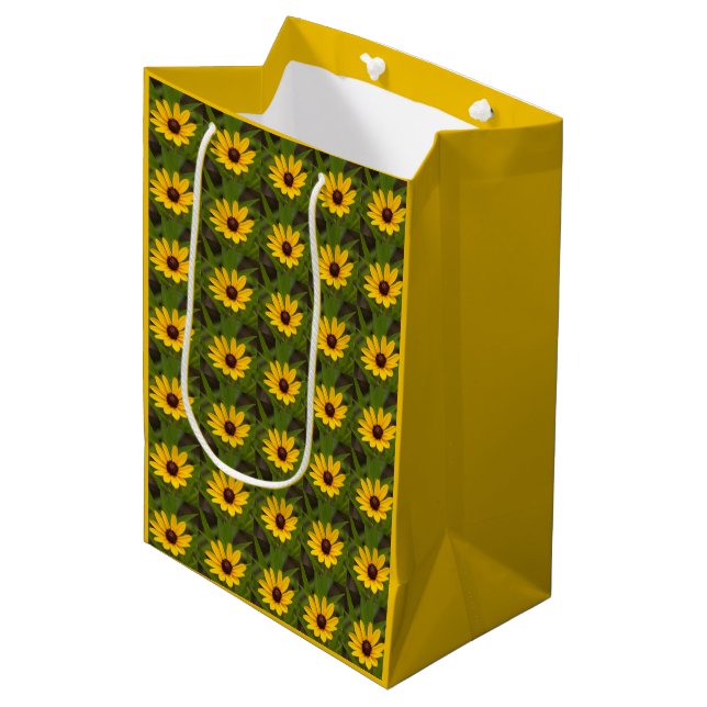 Yellow Wildflowers  Medium Gift Bag (Front Angled)