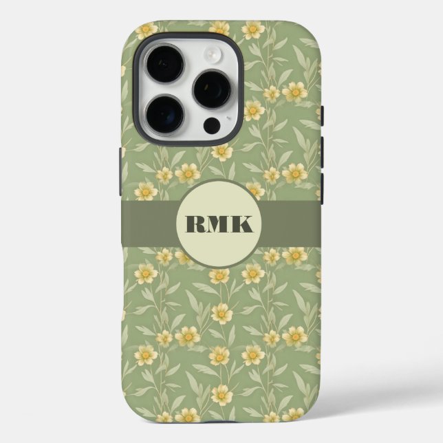 Yellow Wildflowers on Green Case-Mate iPhone Case (Back)