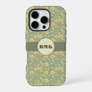 Yellow Wildflowers on Green iPhone 16 Pro Case