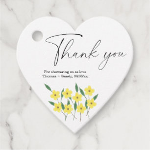 Yellow Wildflowers Thank you Baby Shower party Favour Tags