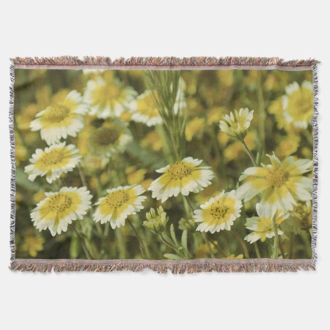Yellow Wildflowers Throw Blanket (Front)
