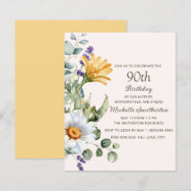 Yellow Wildflowers White Daisies 90th Birthday