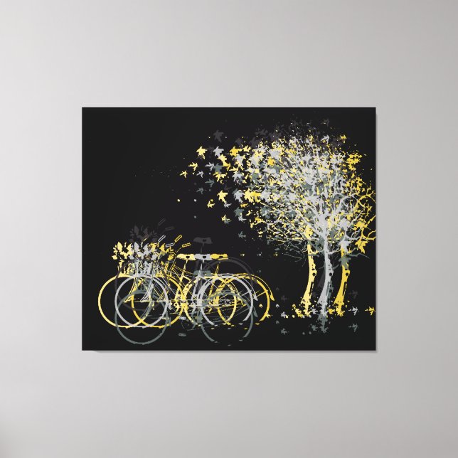 Yellow Winter Leaves Trees Canvas Print (Front)
