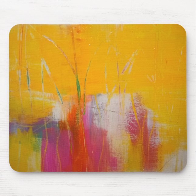 Yellow With A Hint of Hot Pink Mouse Pad (Front)