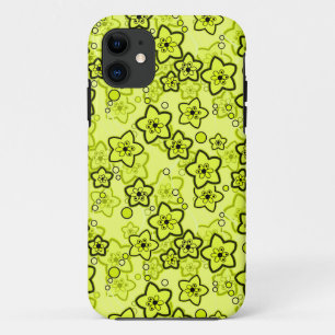 Yellow with black bright neon floral pattern Case-Mate iPhone case
