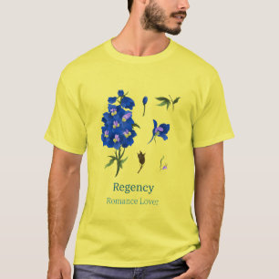 Yellow with blue flowers tshirt for romance reader
