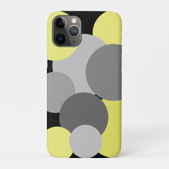 Yellow with Grey Polka Dots  Case-Mate iPhone Case (Back)