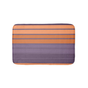 Yellow with lilac striped pattern bath mat
