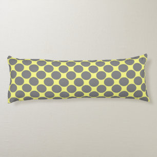 Yellow with polka grey dots body cushion