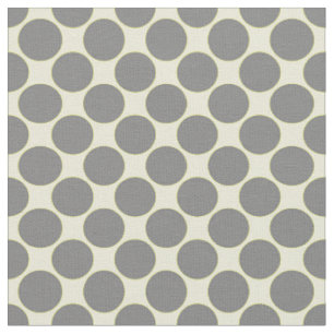 Yellow with polka grey dots fabric