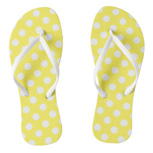 Yellow with White Polka Dots Jandals