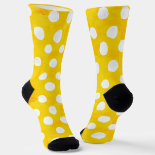 Yellow with White Polka dots Socks