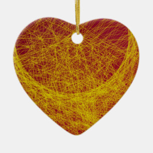 yellow  wood abstract art ceramic tree decoration