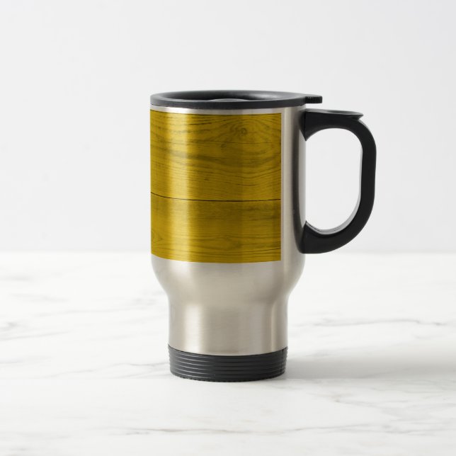 Yellow wood structure as a background texture travel mug (Right)