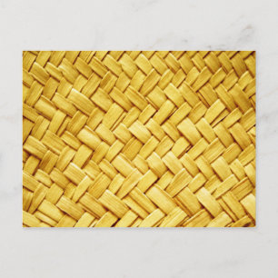 Yellow woven straw texture postcard