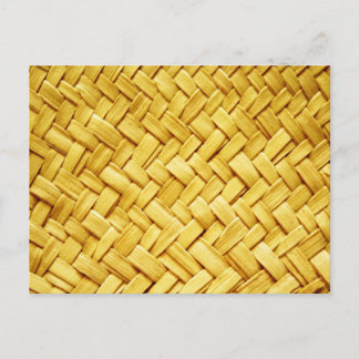 Yellow woven straw texture postcard