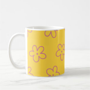 Yellow Y2K Wildflower Bold Retro Spring Kitchen Coffee Mug