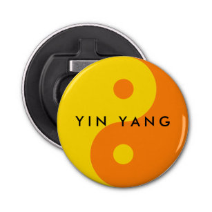 Yellow Yang Yin symbol personalised bottle opener