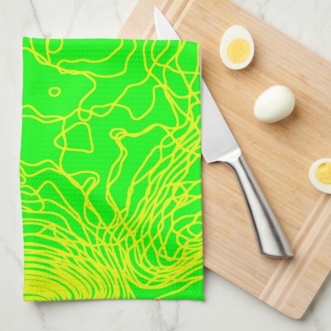 Yellow Yarn Kitchen Towels (Quarter Fold)