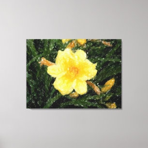 Yellow Yellow Narcicuss flower nature original art Canvas Print