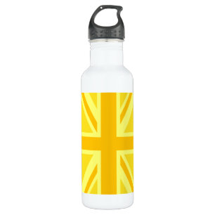 Yellow Yellow Union Jack British Flag Background 710 Ml Water Bottle