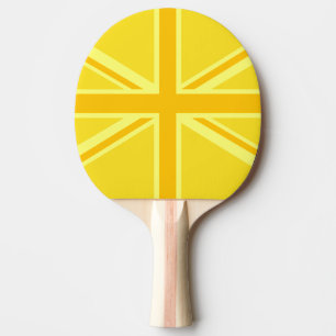 Yellow Yellow Union Jack British Flag Background Ping Pong Paddle