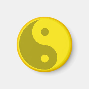 Yellow Yin Yang Spiritual Energy Balance Symbol Magnet