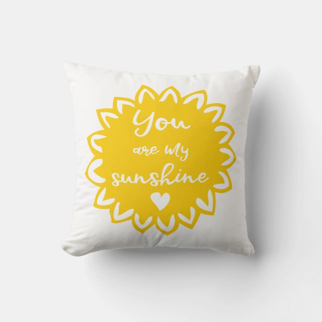 Yellow You Are My Sunshine - Add Photo and Name Cushion (Front)