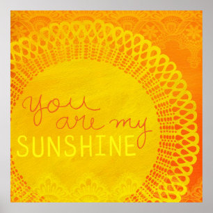 Yellow You Are My Sunshine Painting Poster