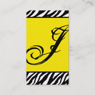 Yellow Zebra Print Pattern Business Card