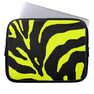 Yellow Zebra Stripe Animal Print Laptop Sleeve