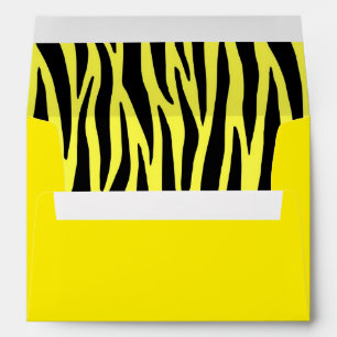 Yellow Zebra Stripes Envelopes
