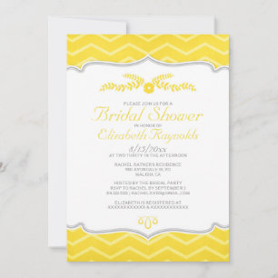 Yellow Zigzag Bridal Shower Invitations