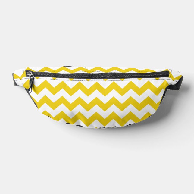 Yellow Zigzag, Yellow Chevron, Geometric Pattern Bum Bags (Lay Down)