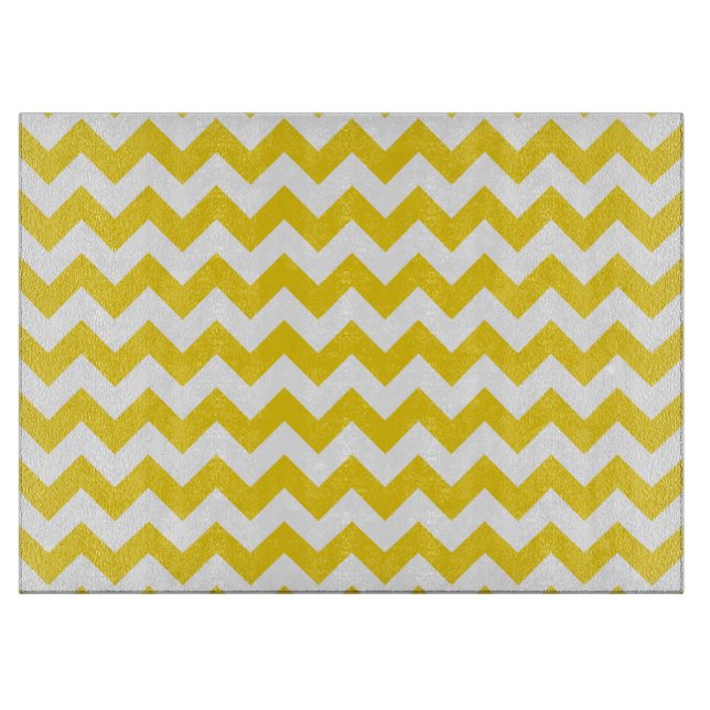 Yellow Zigzag, Yellow Chevron, Geometric Pattern Cutting Board (Front)
