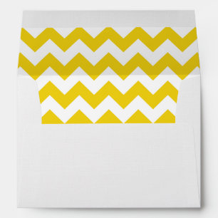Yellow Zigzag, Yellow Chevron, Geometric Pattern Envelope