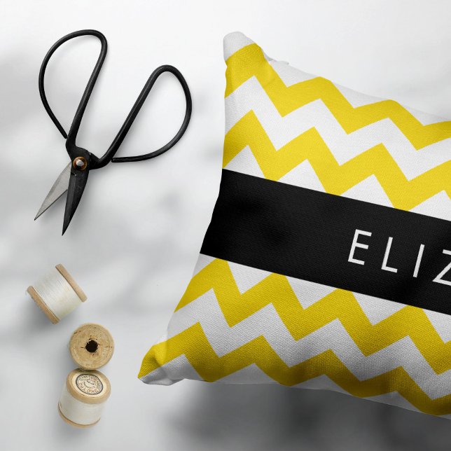Yellow Zigzag, Yellow Chevron, Your Name Pillowcase (Creator Uploaded)