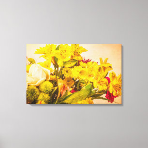 Yellowed Flowers Canvas Print