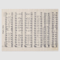Yellowed Jingle Bells Tissue Paper and Decoupage 