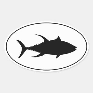 Yellowfin Tuna Icon Oval Sticker