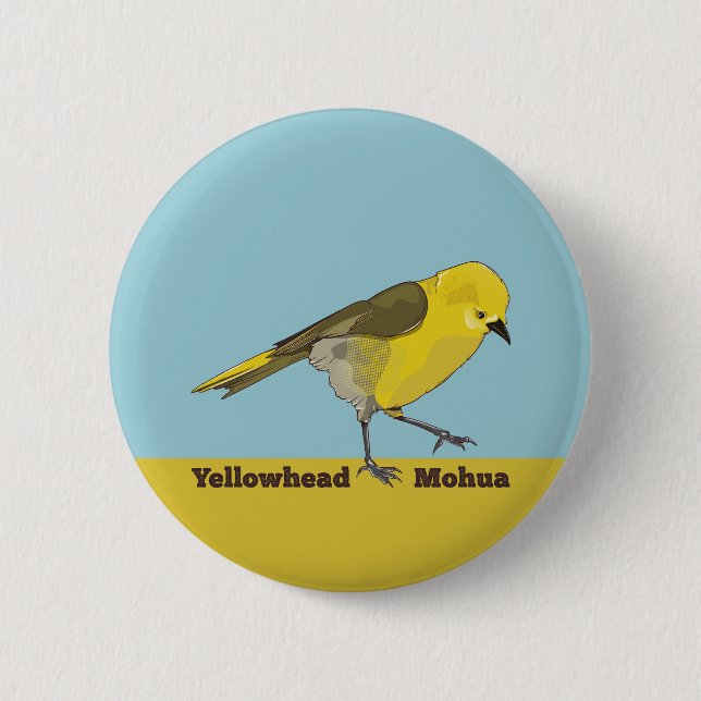 Yellowhead Mohua 6 Cm Round Badge (Front)