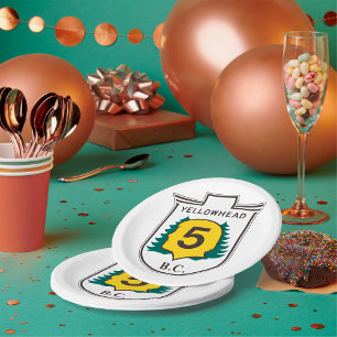 Yellowhead Road Sign Paper Plate