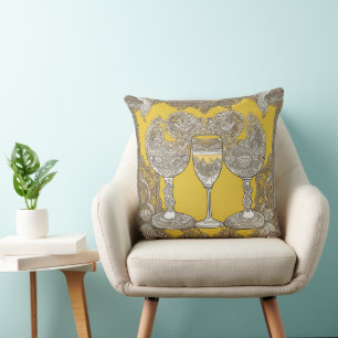 Yellowing on Lace AI art  Cushion