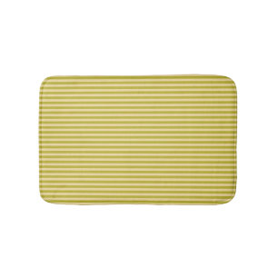 Yellowish Green and Buttercream Colour Stripes Bath Mat