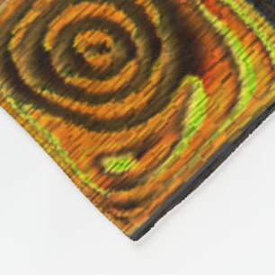 Yellowish squares and circles in rustic mosaic thr fleece blanket