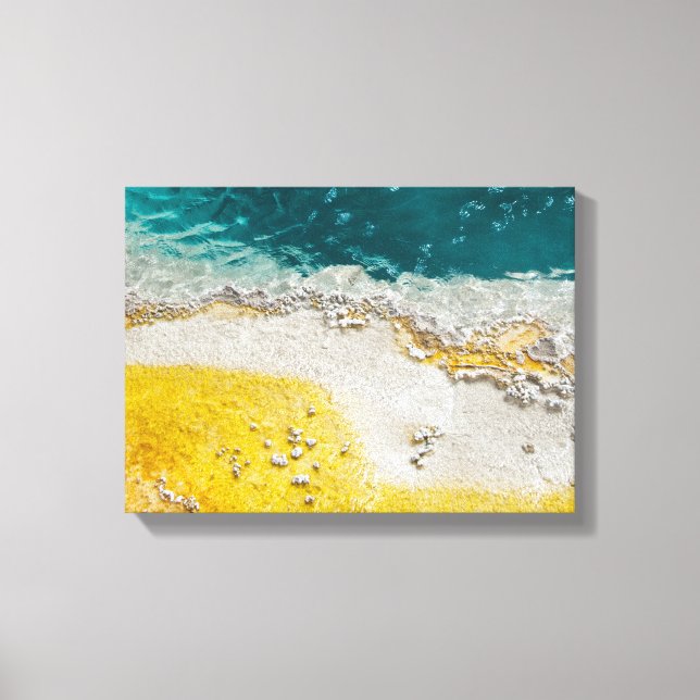 Yellowstone Abstract in Teal and Yellow Canvas Print (Front)