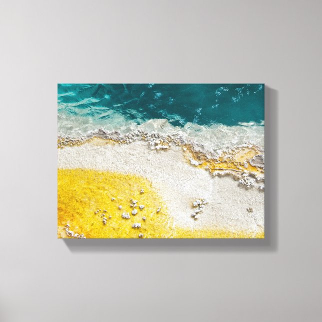 Yellowstone Abstract in Teal and Yellow Canvas Print (Front)