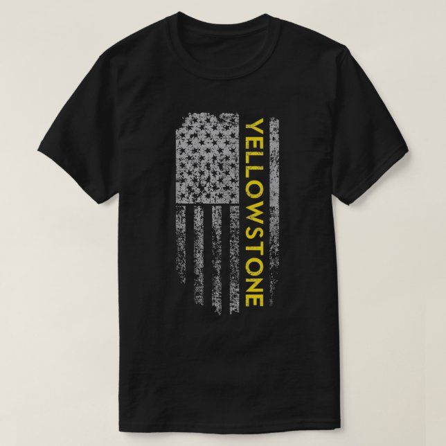Yellowstone American Flag  T-Shirt (Design Front)